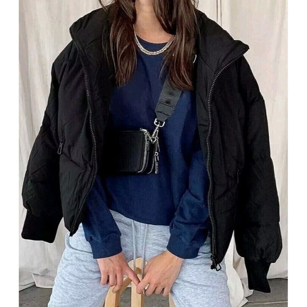 ZCSIA Winter jacket For Women Size Small Navy Color Baggy Puffer Short